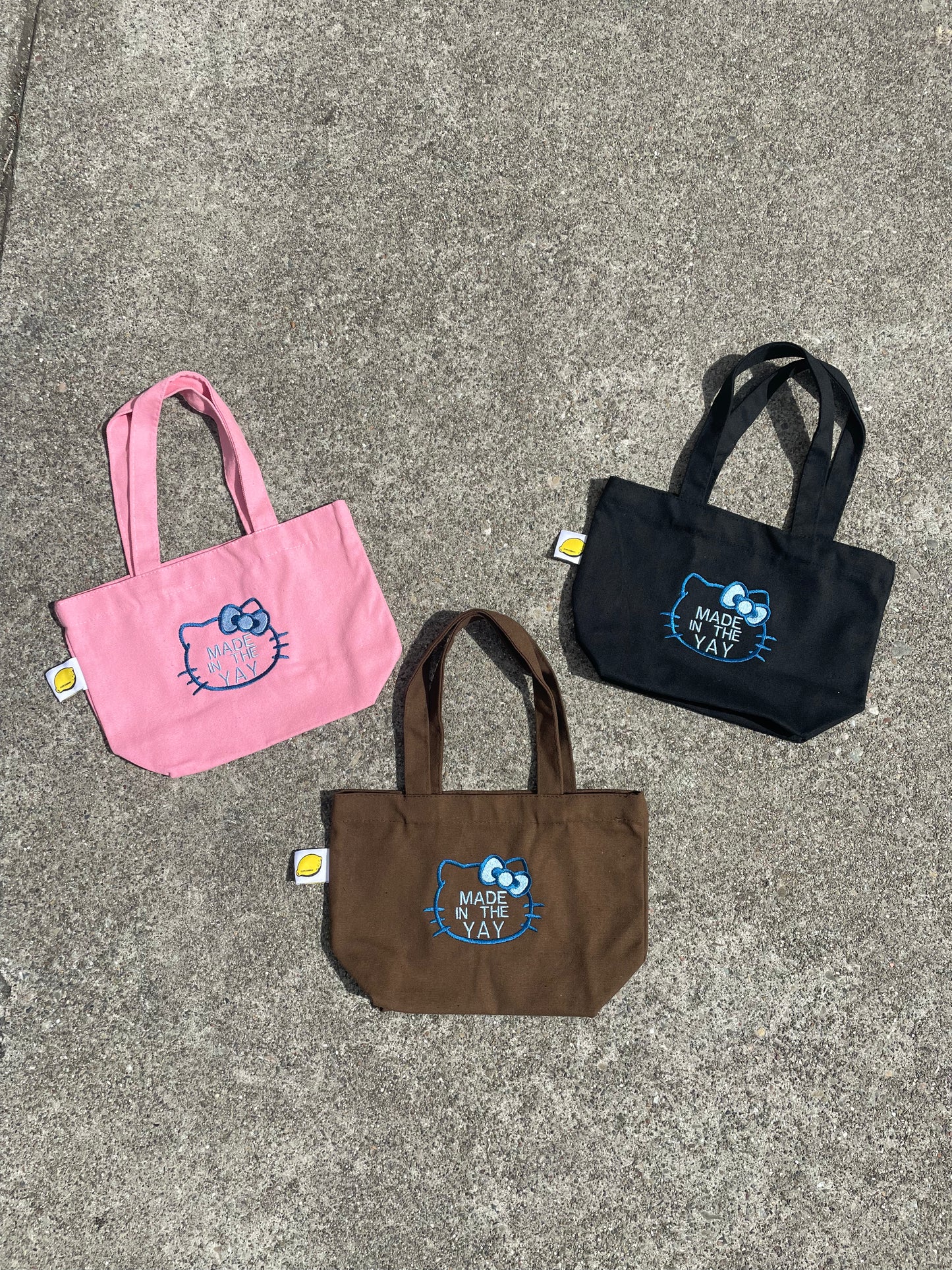 HK Made In The Yay | Mini Black Tote (Blue Tones)