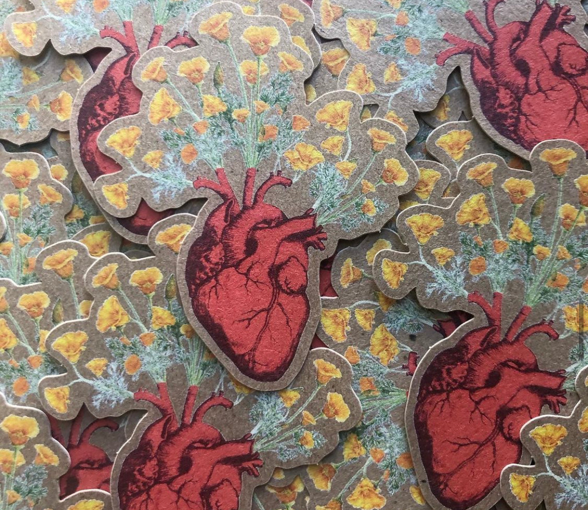 California Poppy Love | Sticker