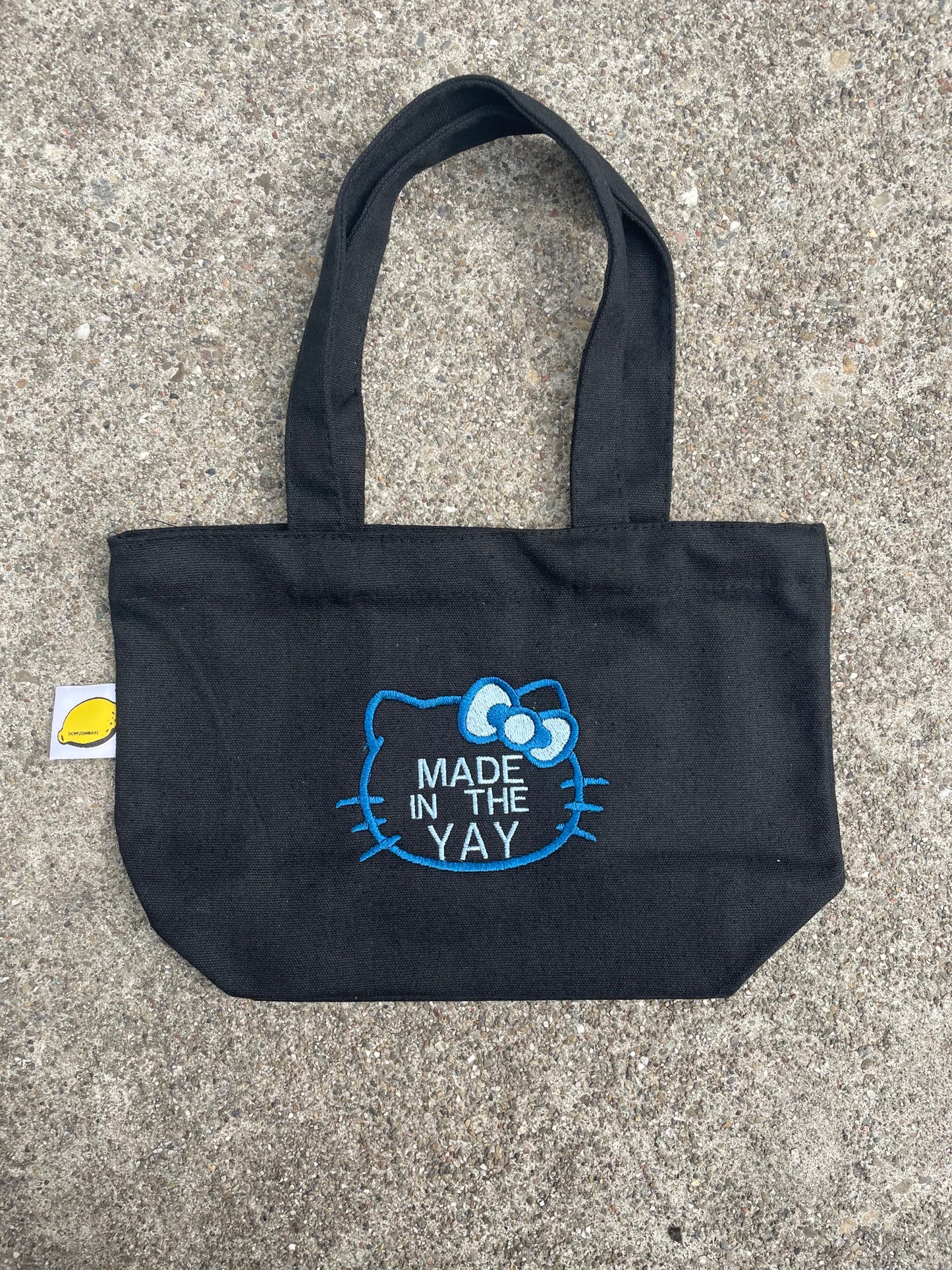 HK Made In The Yay | Mini Black Tote (Blue Tones)
