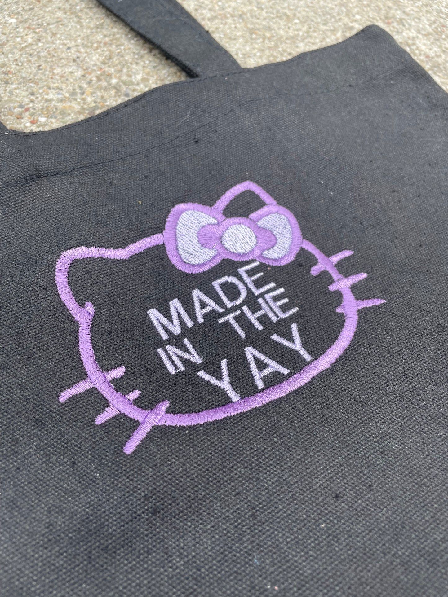 HK Made In The Yay | Mini Black Tote (Purple Tones)