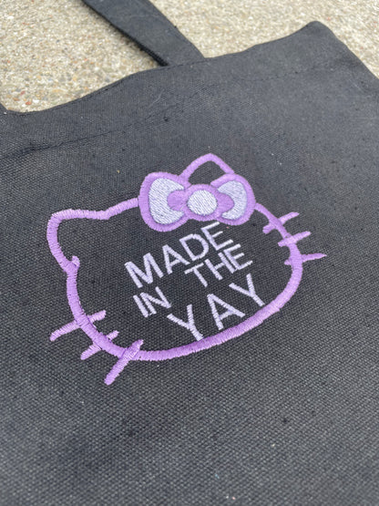 HK Made In The Yay | Mini Black Tote (Purple Tones)