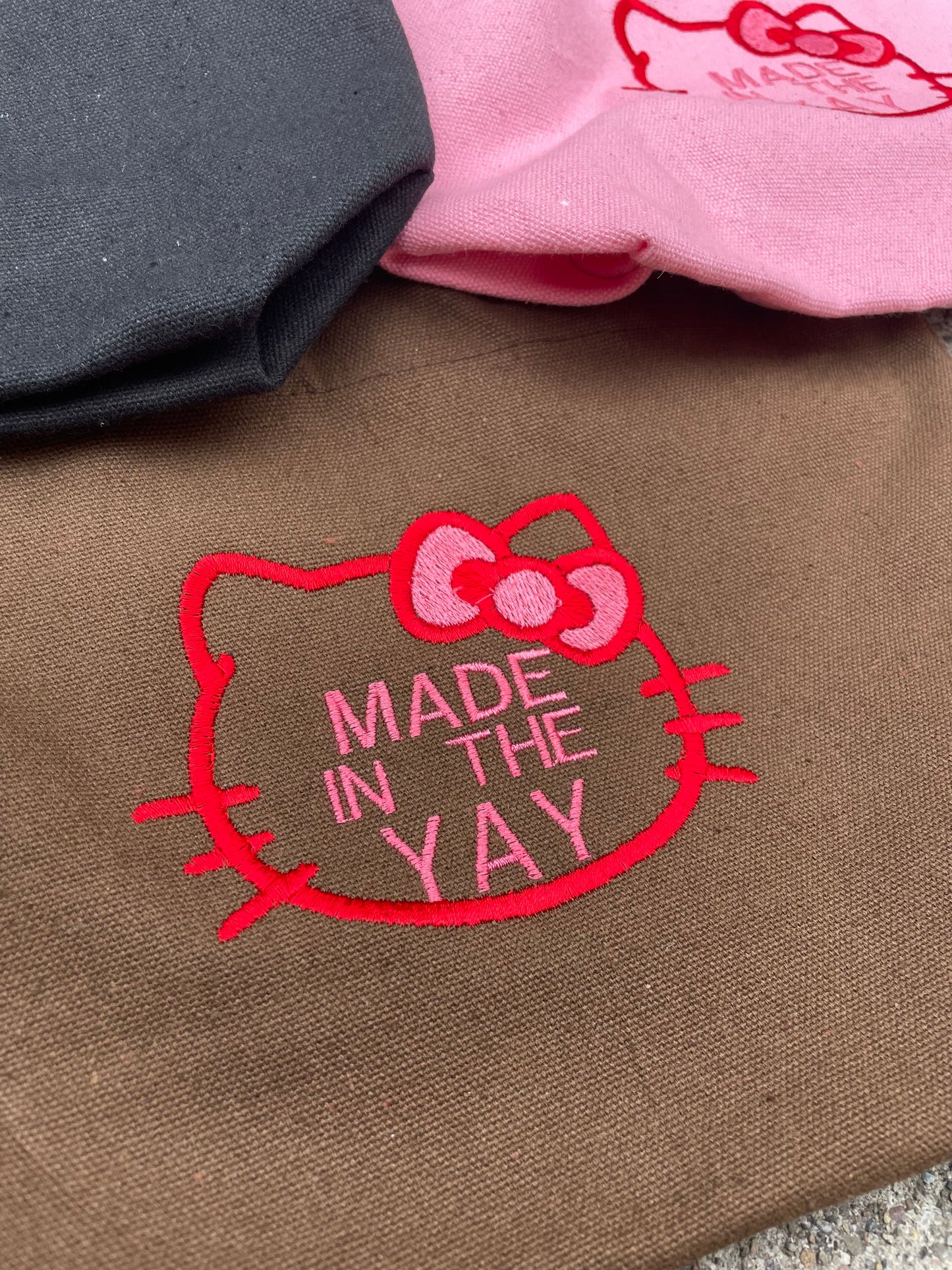 HK Made In The Yay | Mini Brown Tote (Red/Pink)