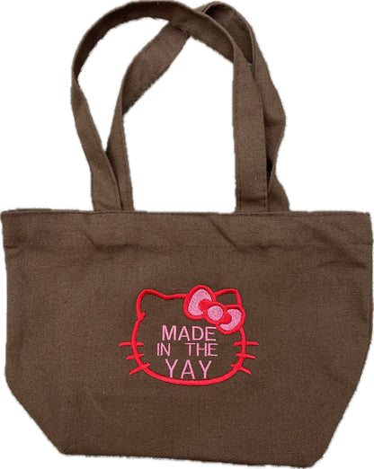 HK Made In The Yay | Mini Brown Tote (Red/Pink)