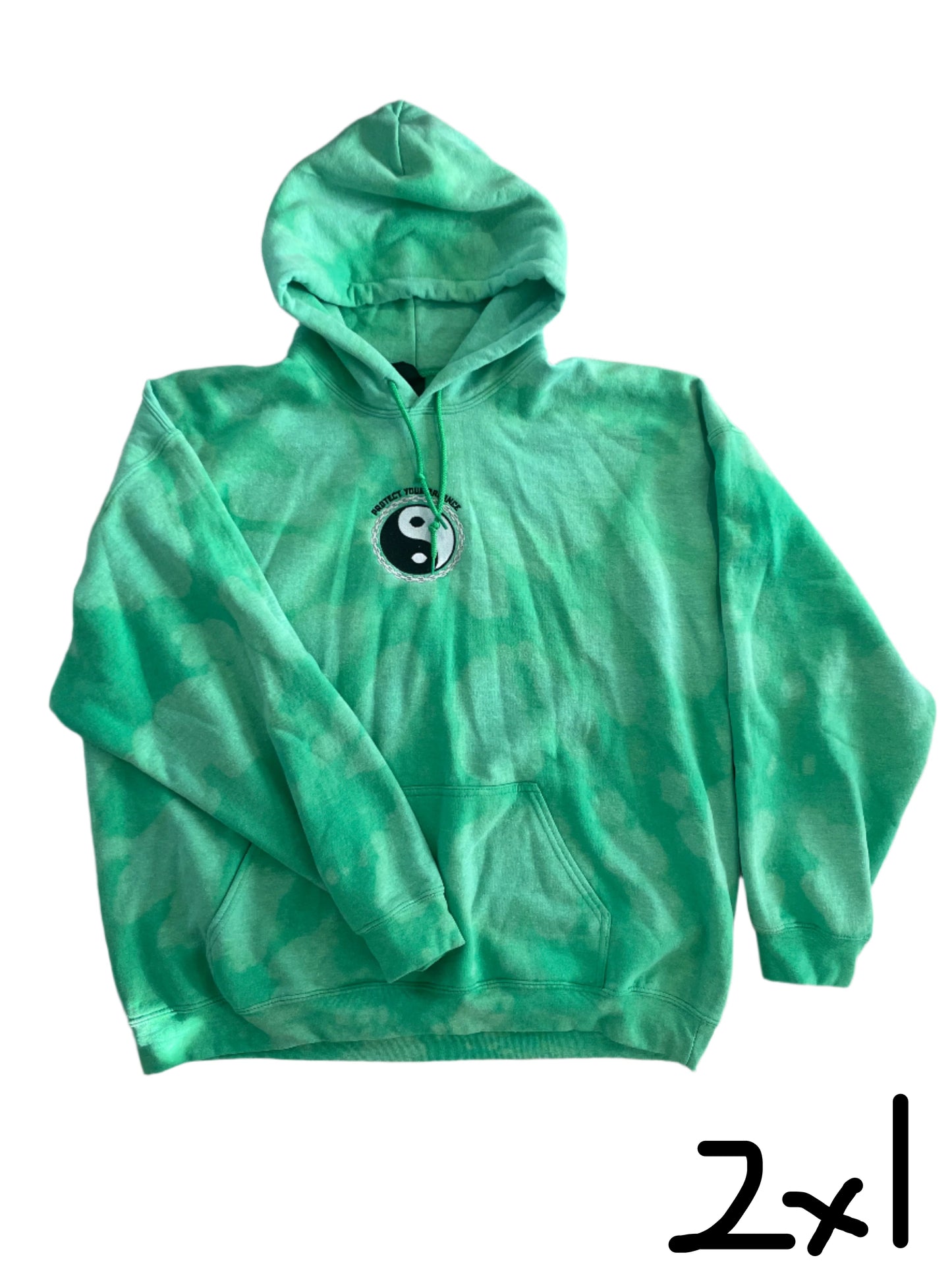 Protect Your Balance | Green Bleach Dye Hoody