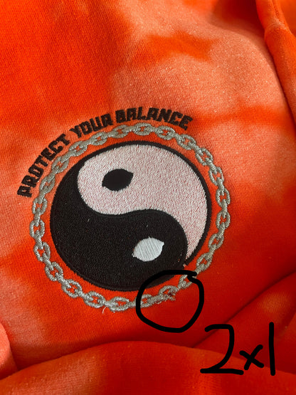 Protect Your Balance | Orange Bleach Dye Hoody