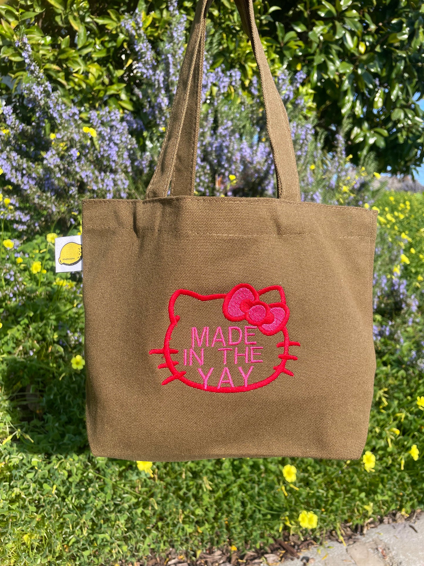 HK Made In The Yay | Mini Brown Tote (Red/Pink)