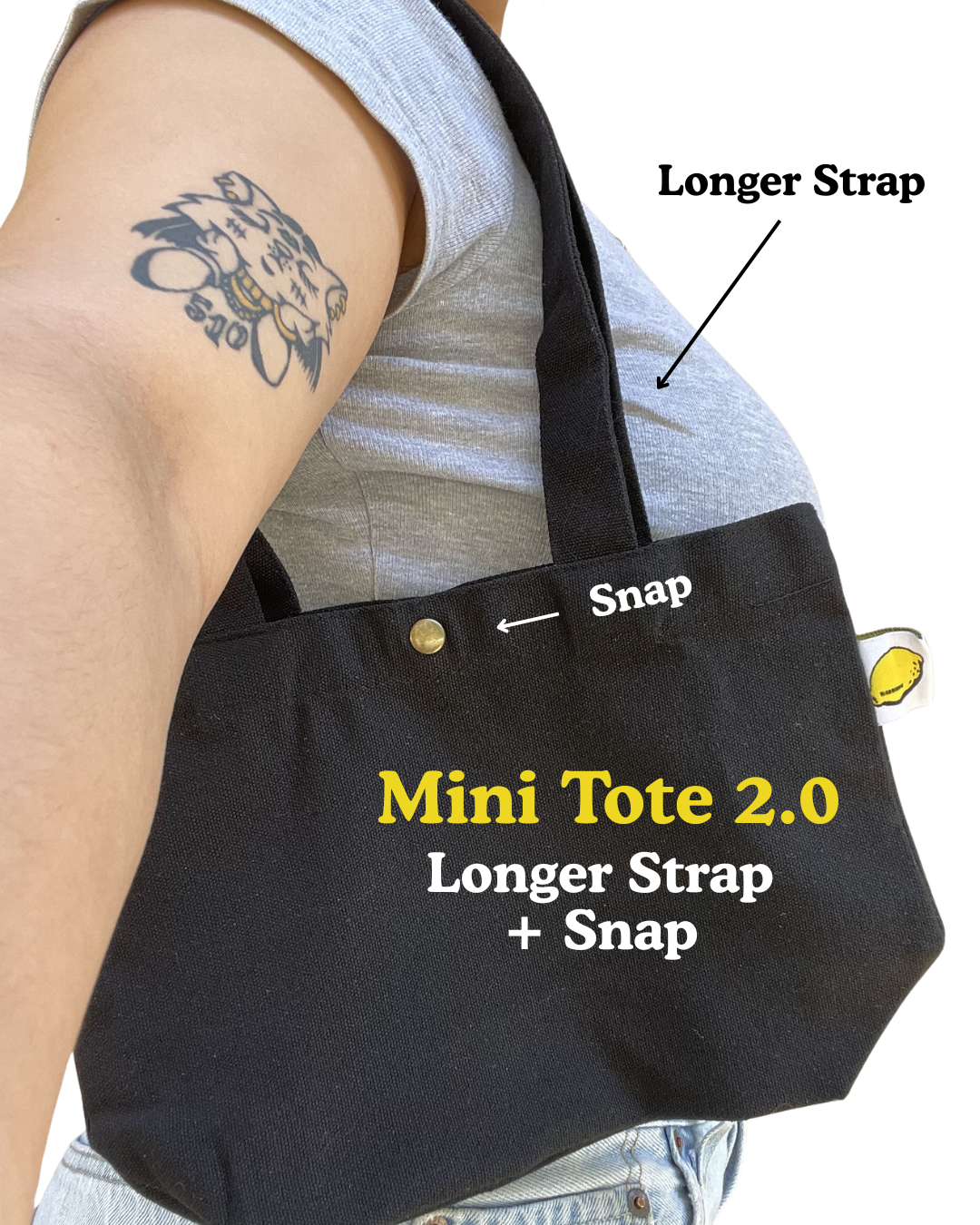 HK Made In The Yay | Black Mini Tote 2.0 (Green Tones)