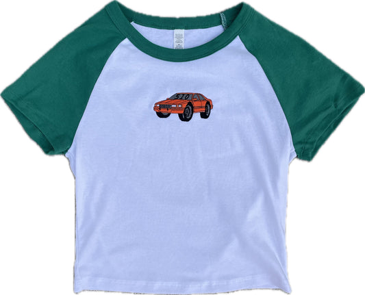 Scraper Car | Orange/Green | Baby Tee (Women's Fitted Crop)