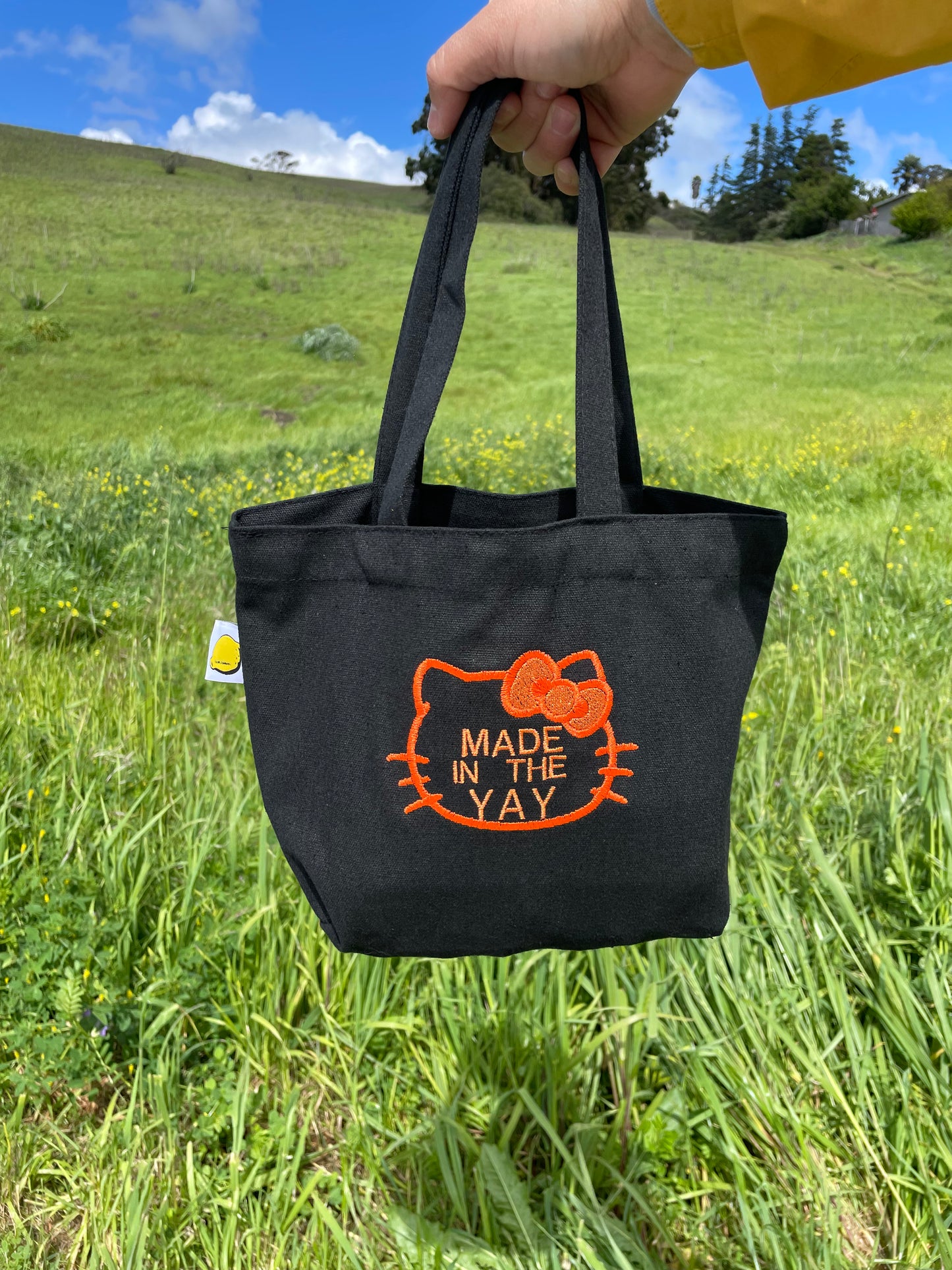 HK Made In The Yay | Mini Black Tote (Orange Tones)