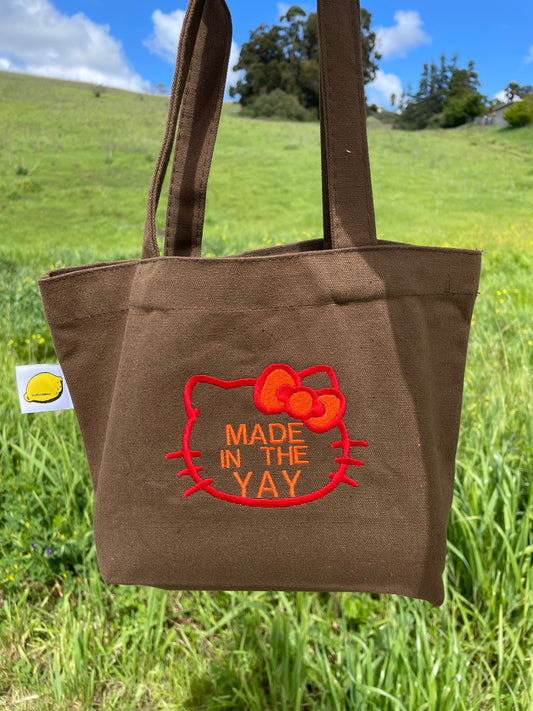 HK Made In The Yay | Brown Tote (Red/Orange)