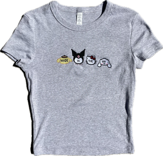Made In The Yay | Grey Baby Tee (Women's Fitted Crop)