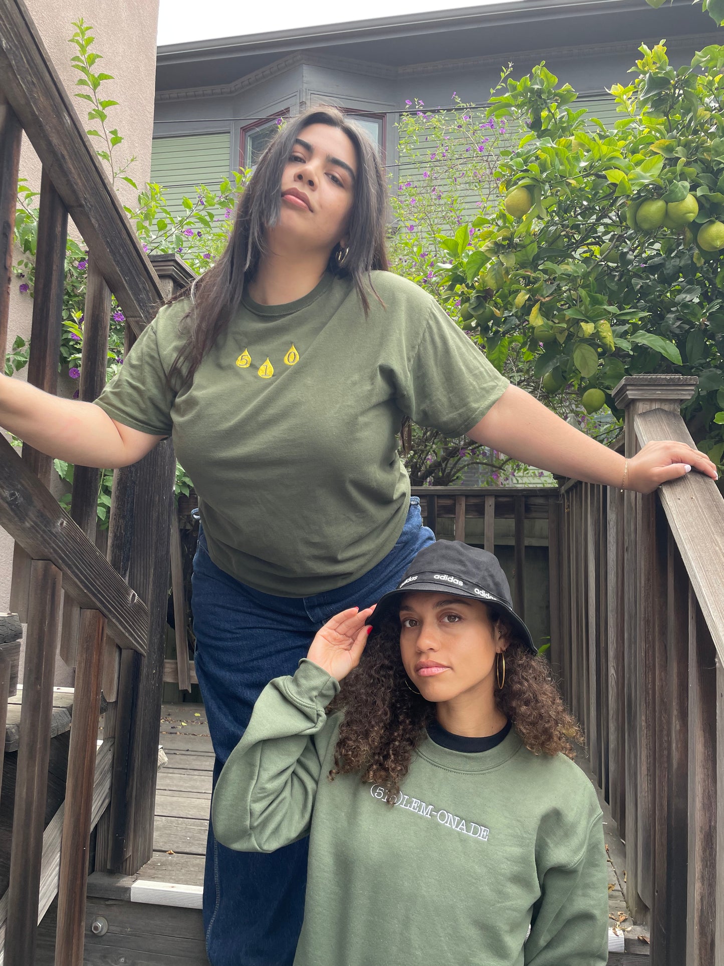 (51o)LEM-ONADE Military  Green Crewneck